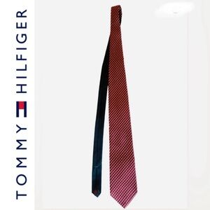 Tommy Hilfiger Tie silk men’s, burgundy, blue & cream diamond weave 58”, NWT